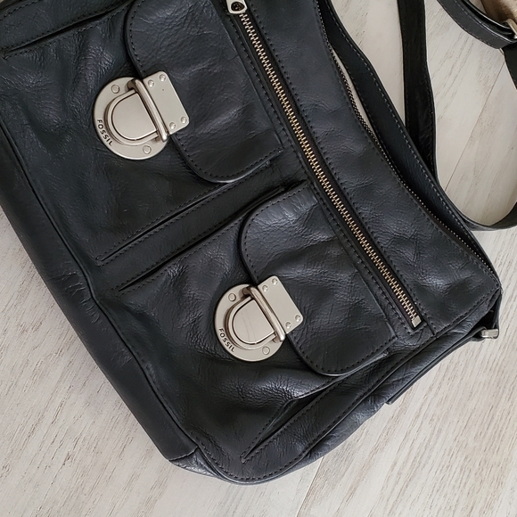 Black leather fossil bag - Picture 2 of 7